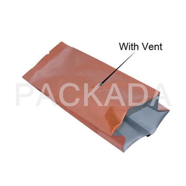 kraft paper foil side gusset coffee pouch with valve