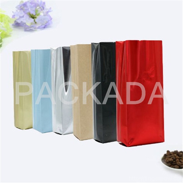 kraft paper foil side gusset coffee pouch with valve