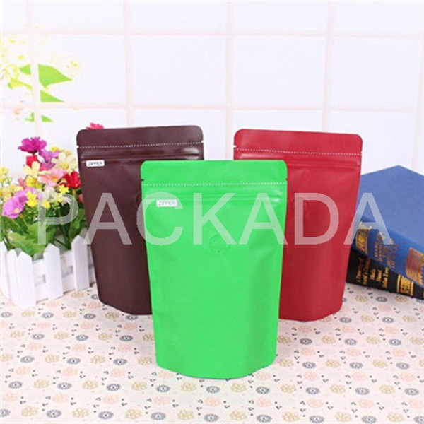 plastic foil standing coffee bag with valve