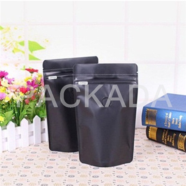 plastic foil standing coffee bag with valve