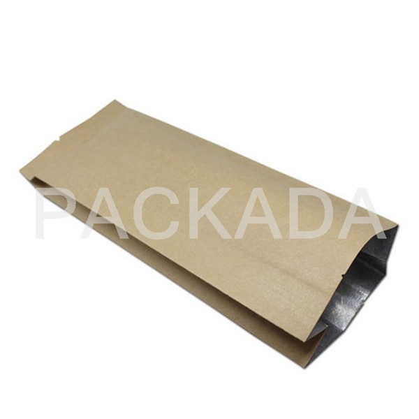 kraft paper metalized PET side gusset coffee pouch