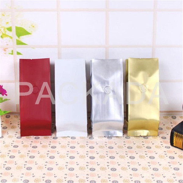 kraft paper metalized PET side gusset valve coffee bag