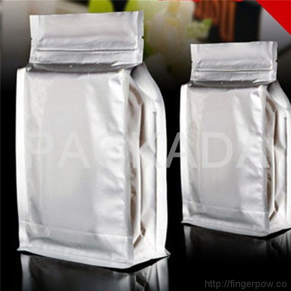 plastic foil box bottom rippa zipper coffee pouch