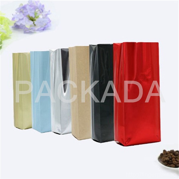 plastic foil side gusset valve bag for coffee bean