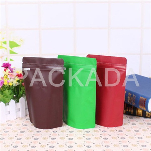 plastic VMPET standing zipper coffee bag with valve